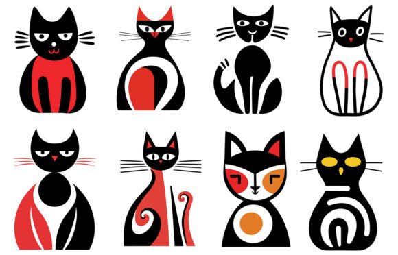Download Minimalist Cat Illustrations - Cat illustrations Collection