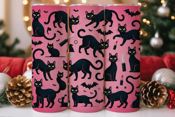 Download Spooky Pink Cat 20oz Tumbler Wrap - Premium Resources