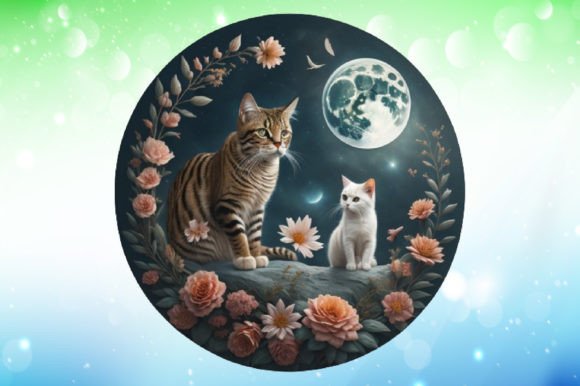Download Celestial Cat Illustrations - Cat illustrations Collection