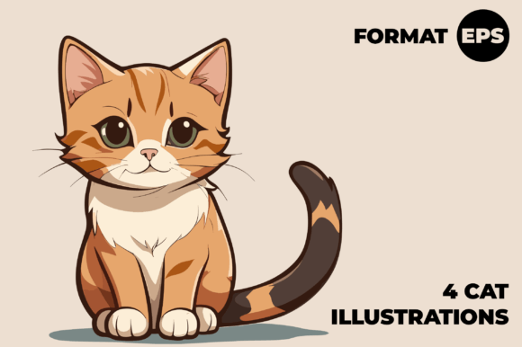 Download 4 Cat Illustrations - Cat illustrations Collection
